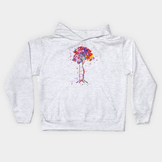 Crooked tree Kids Hoodie by RosaliArt